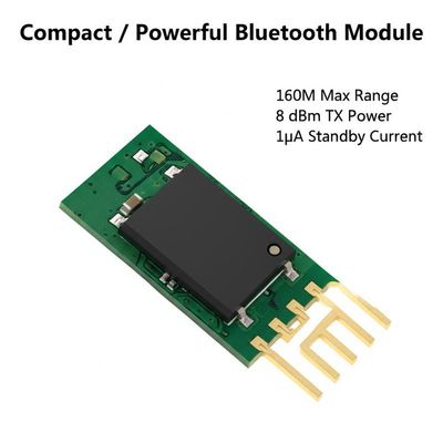 Mô-đun Bluetooth nhỏ gọn và mạnh mẽ, Phạm vi tối đa 160M, Công suất phát 8 dBm, Dòng chờ 1μA